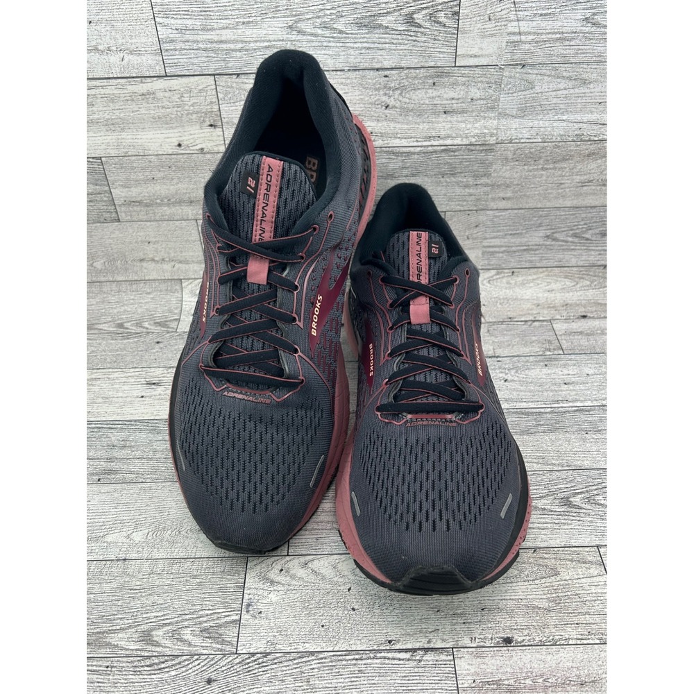 Brooks Adrenaline GTS 21 Women Sz 12B Grey Rose Running Shoes 1203291B050